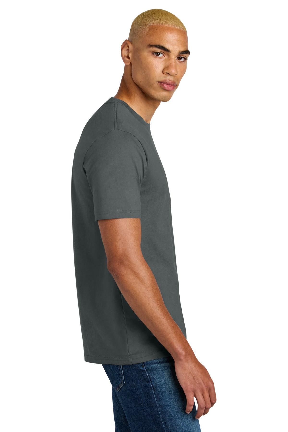District Perfect Weight Icon Tee DT106 - Metal Grey - side