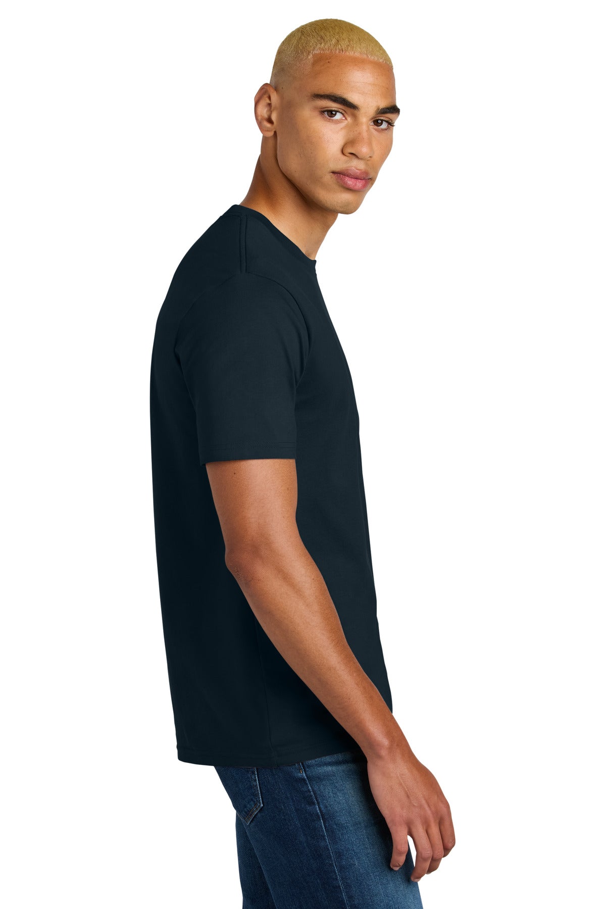 District Perfect Weight Icon Tee DT106 - New Navy - side