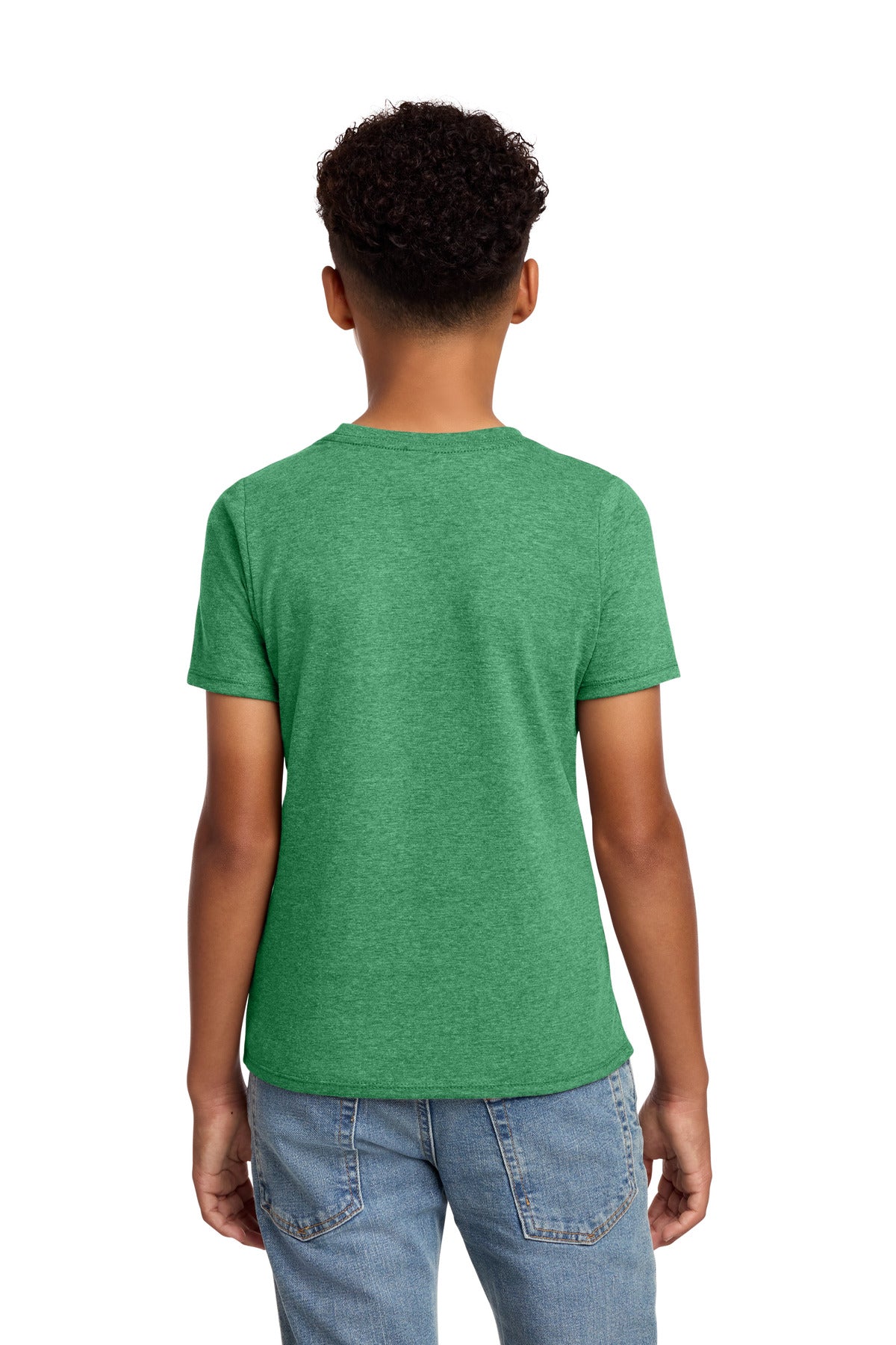 District Youth Perfect Blend CVC Tee DT108Y - Heathered Kelly Green - back