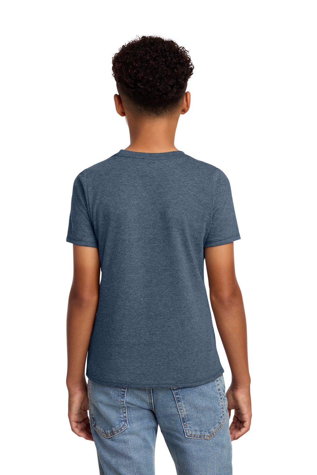 District Youth Perfect Blend CVC Tee DT108Y - Heathered Navy - back