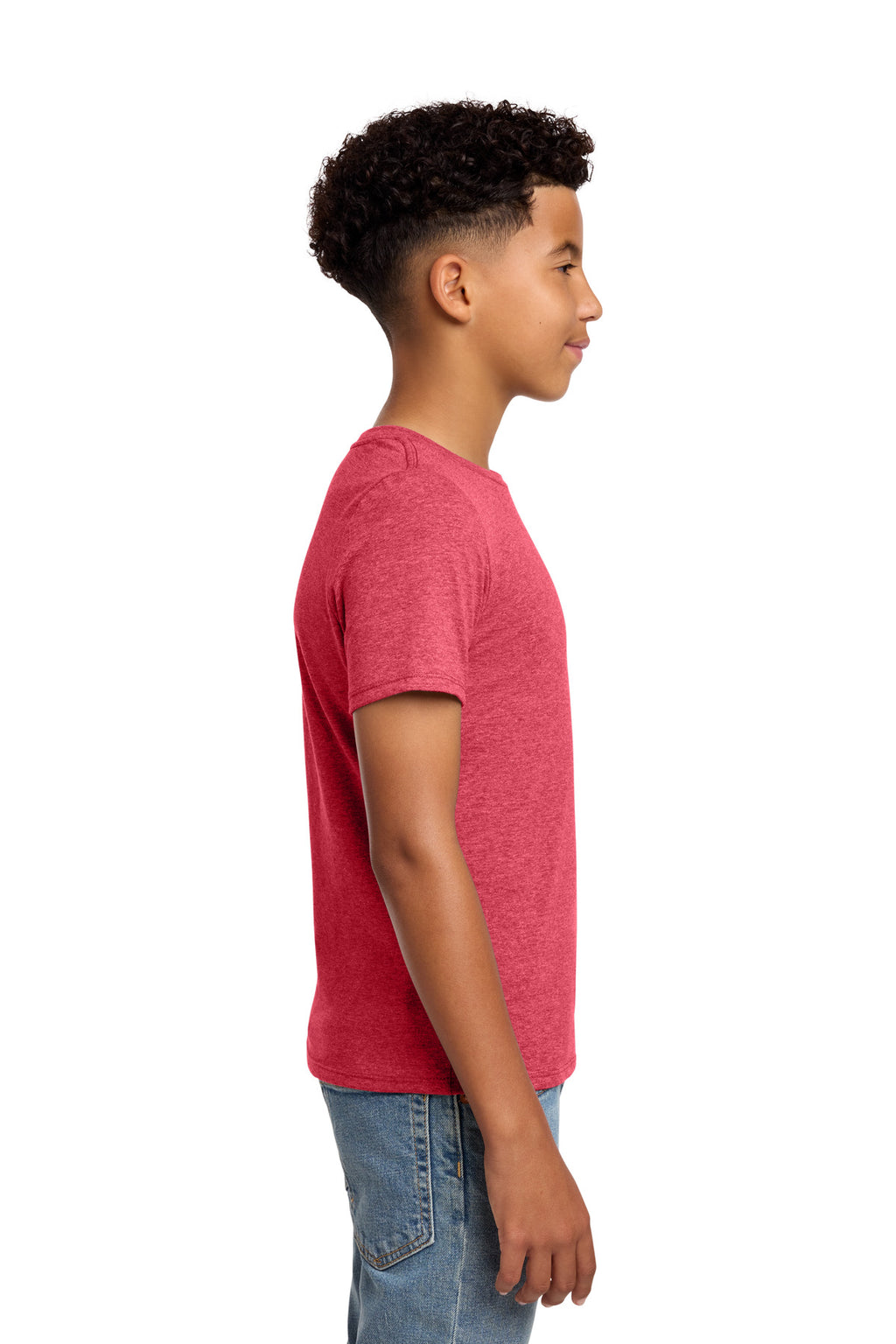 District Youth Perfect Blend CVC Tee DT108Y - Heathered Red - side