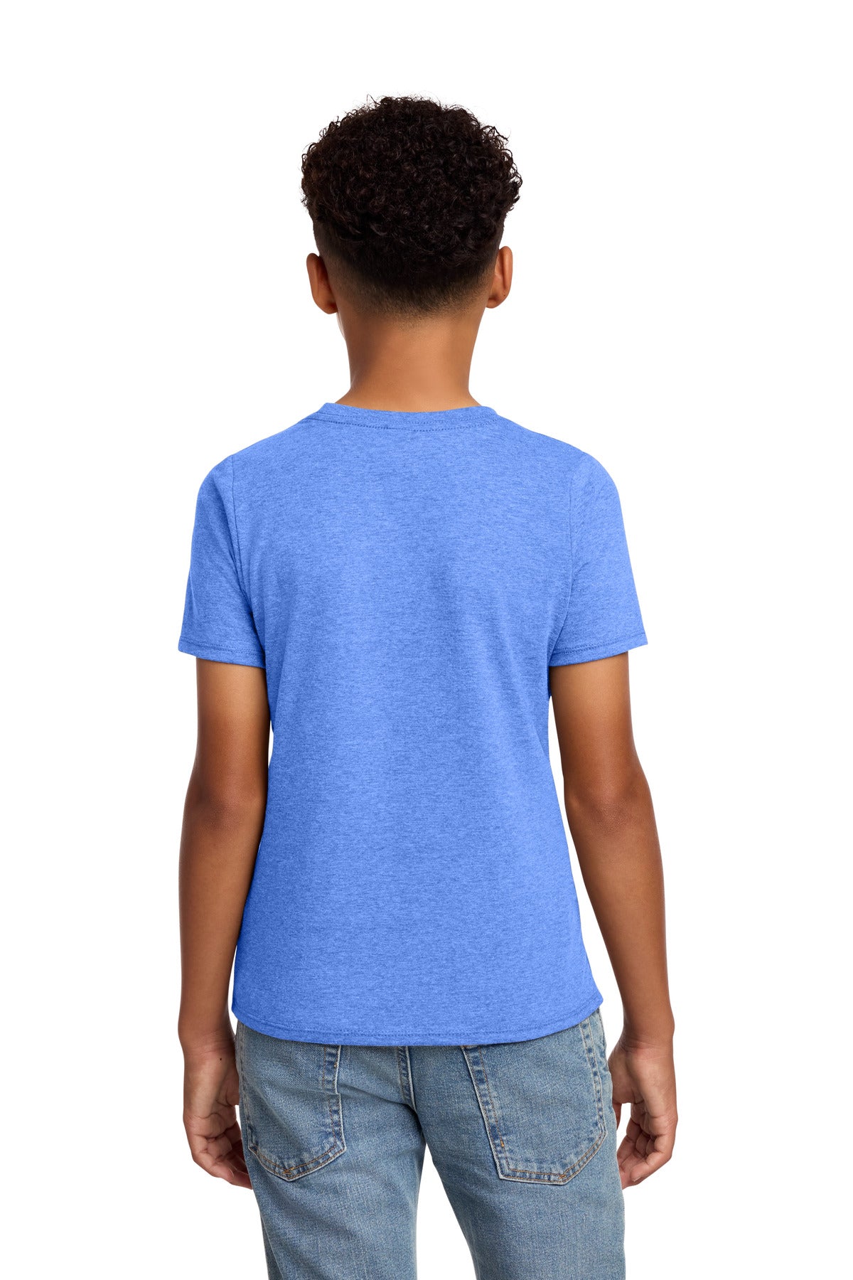 District Youth Perfect Blend CVC Tee DT108Y - Heathered Royal - back