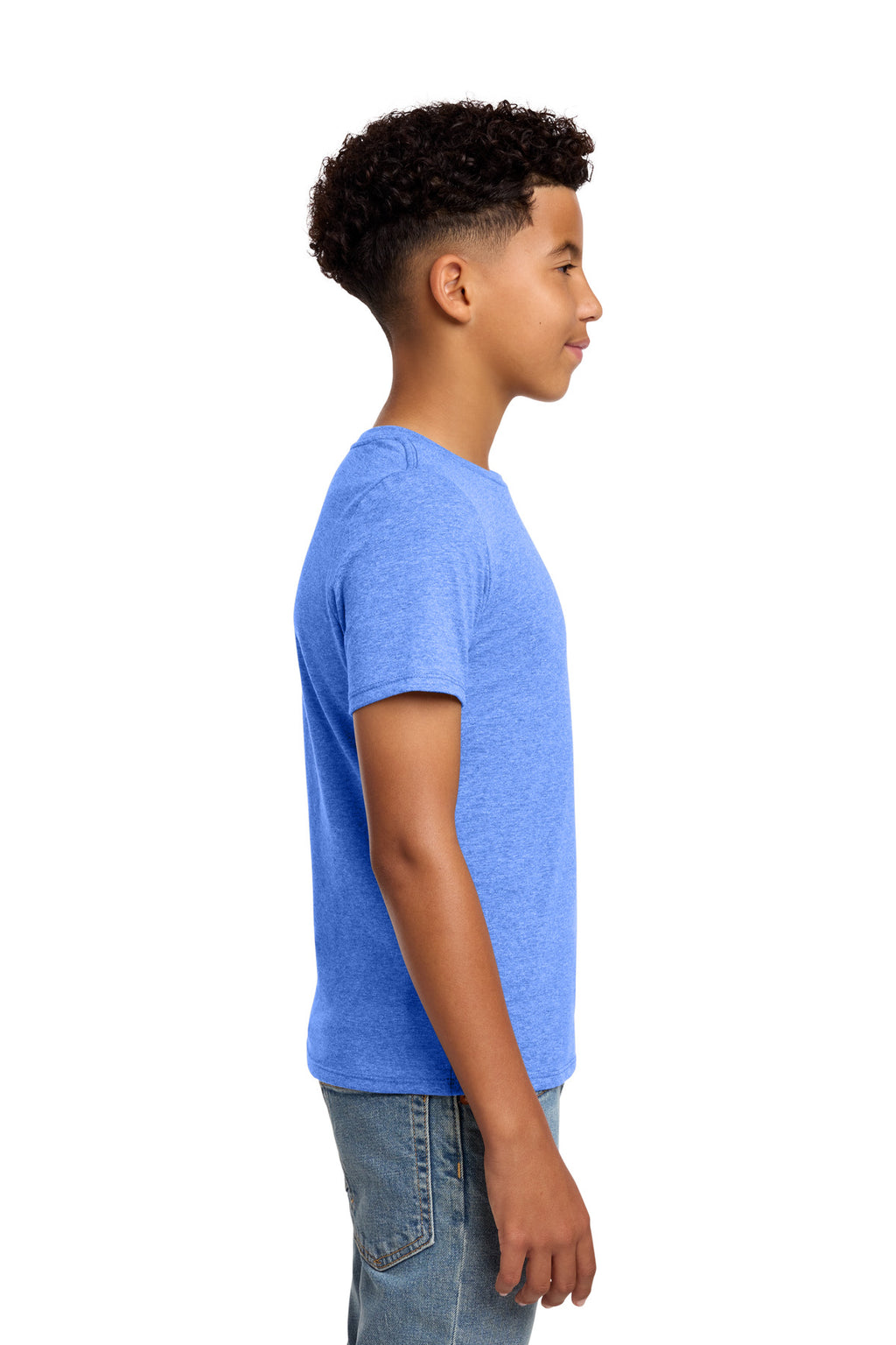 District Youth Perfect Blend CVC Tee DT108Y - Heathered Royal - side