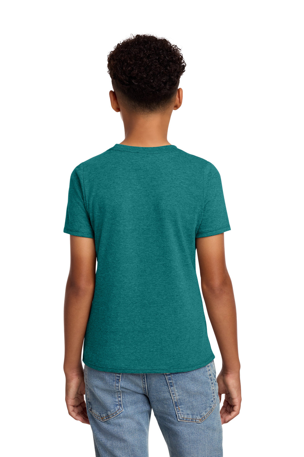 District Youth Perfect Blend CVC Tee DT108Y - Heathered Teal - back