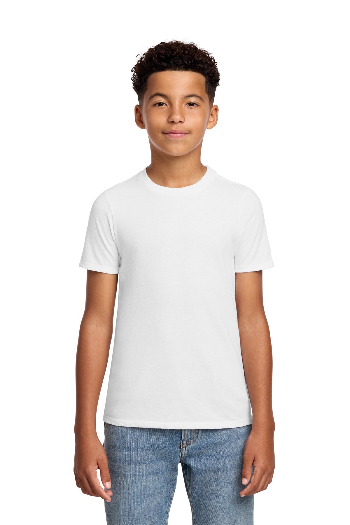 District Youth Perfect Blend CVC Tee DT108Y - White - front