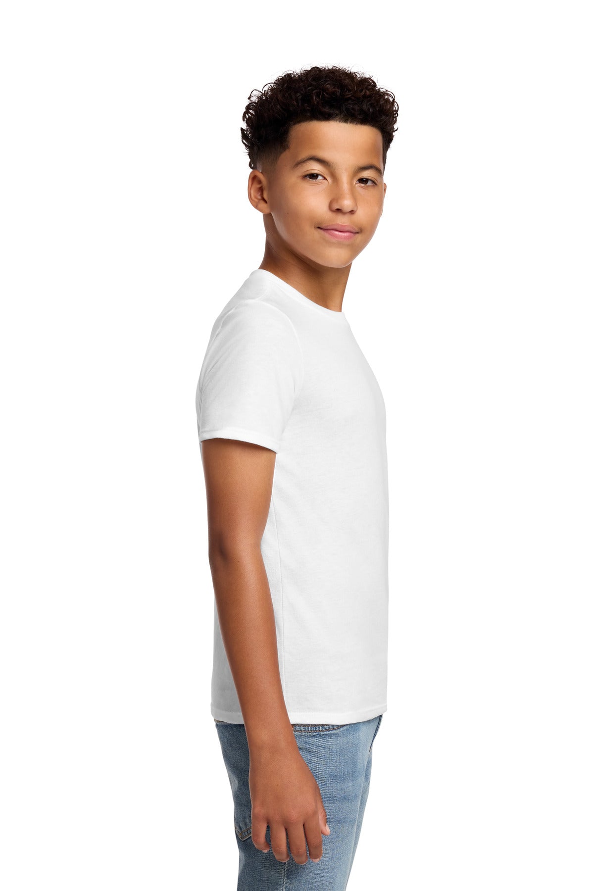 District Youth Perfect Blend CVC Tee DT108Y - White - side