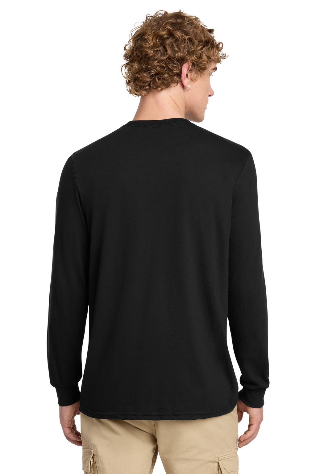 District Perfect Blend CVC Long Sleeve Tee DT109 - Black - back