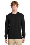 District Perfect Blend CVC Long Sleeve Tee DT109 - Black - front