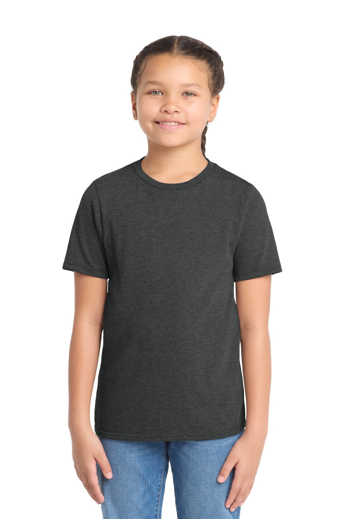 District Youth Perfect Tri Tee. DT130Y - Black Frost - front