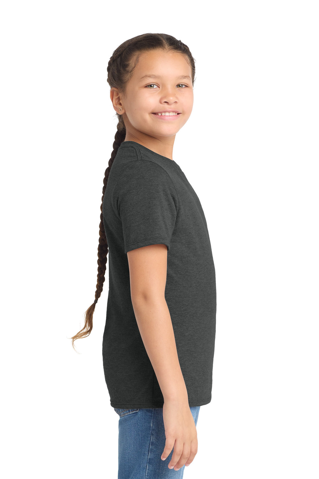 District Youth Perfect Tri Tee. DT130Y - Black Frost - side