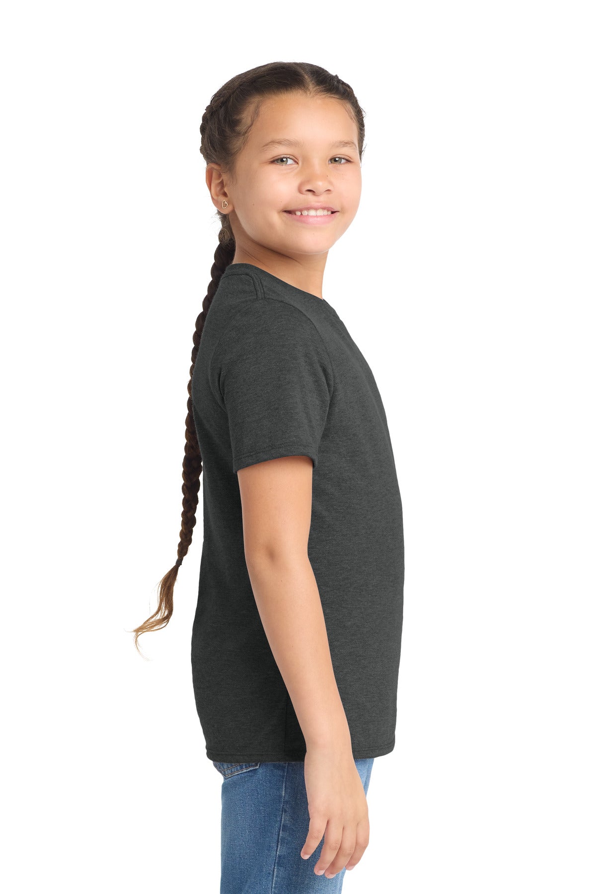 District Youth Perfect Tri Tee. DT130Y - Black Frost - side