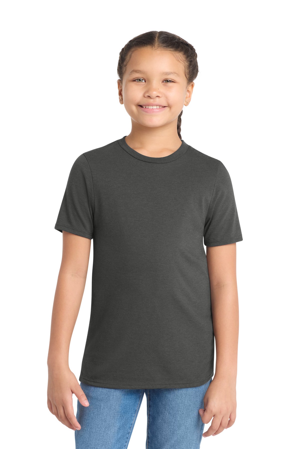 District Youth Perfect Tri Tee. DT130Y - Charcoal - front
