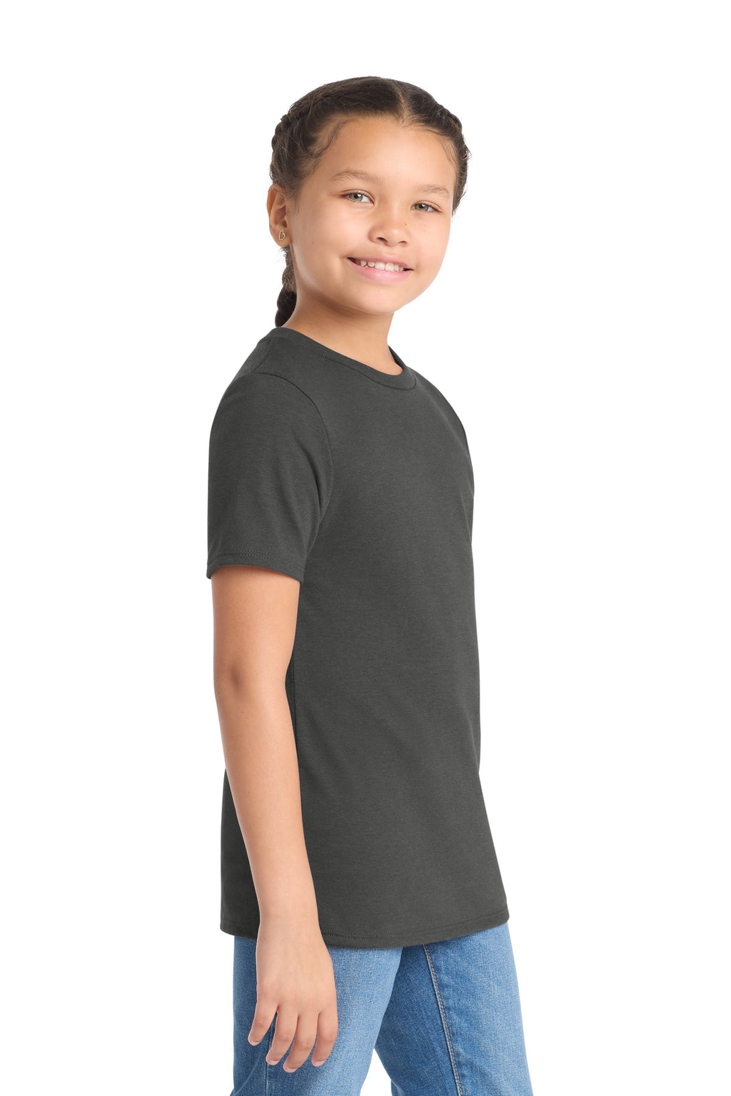 District Youth Perfect Tri Tee. DT130Y - Charcoal - side