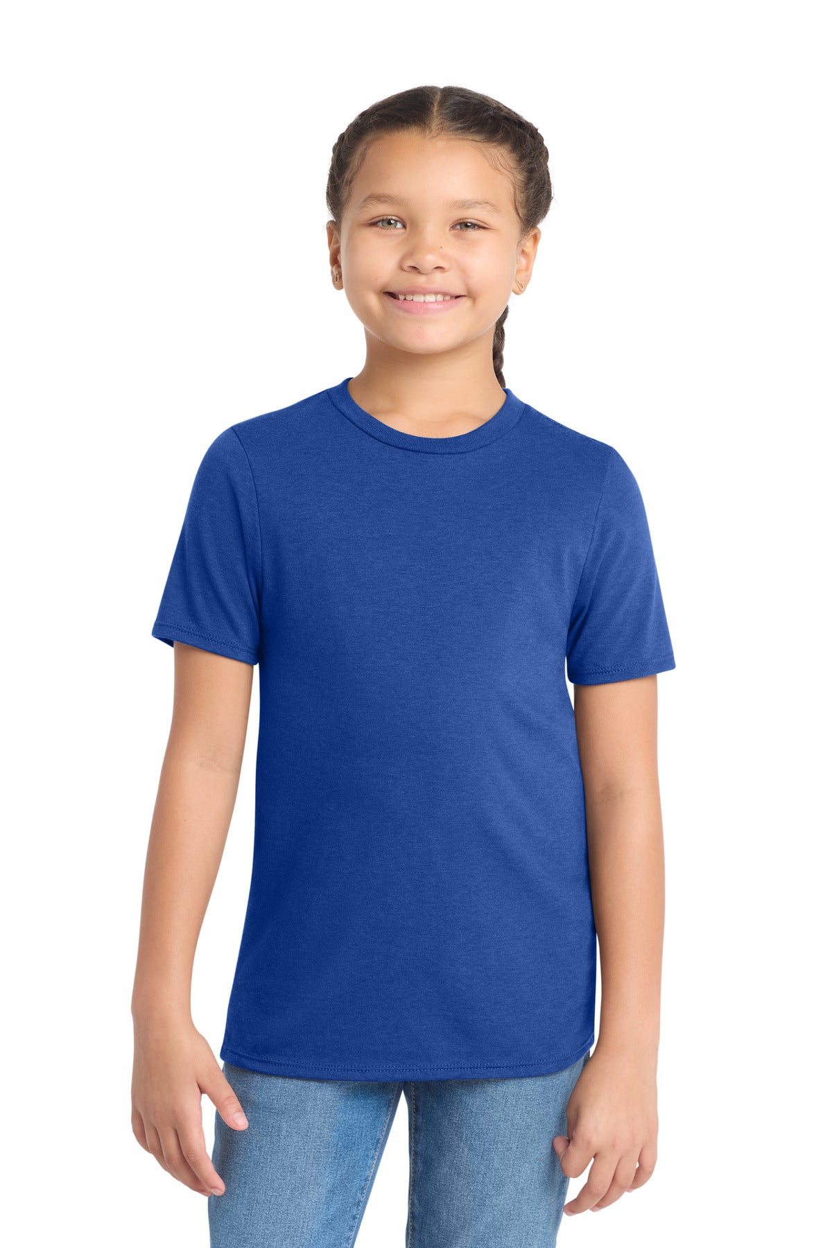 District Youth Perfect Tri Tee. DT130Y - Deep Royal - front