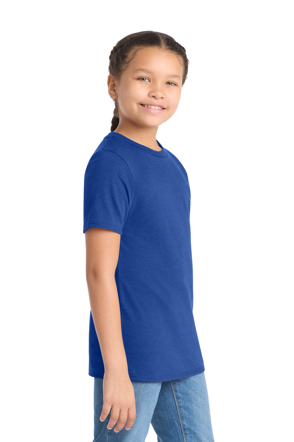 District Youth Perfect Tri Tee. DT130Y - Deep Royal - side