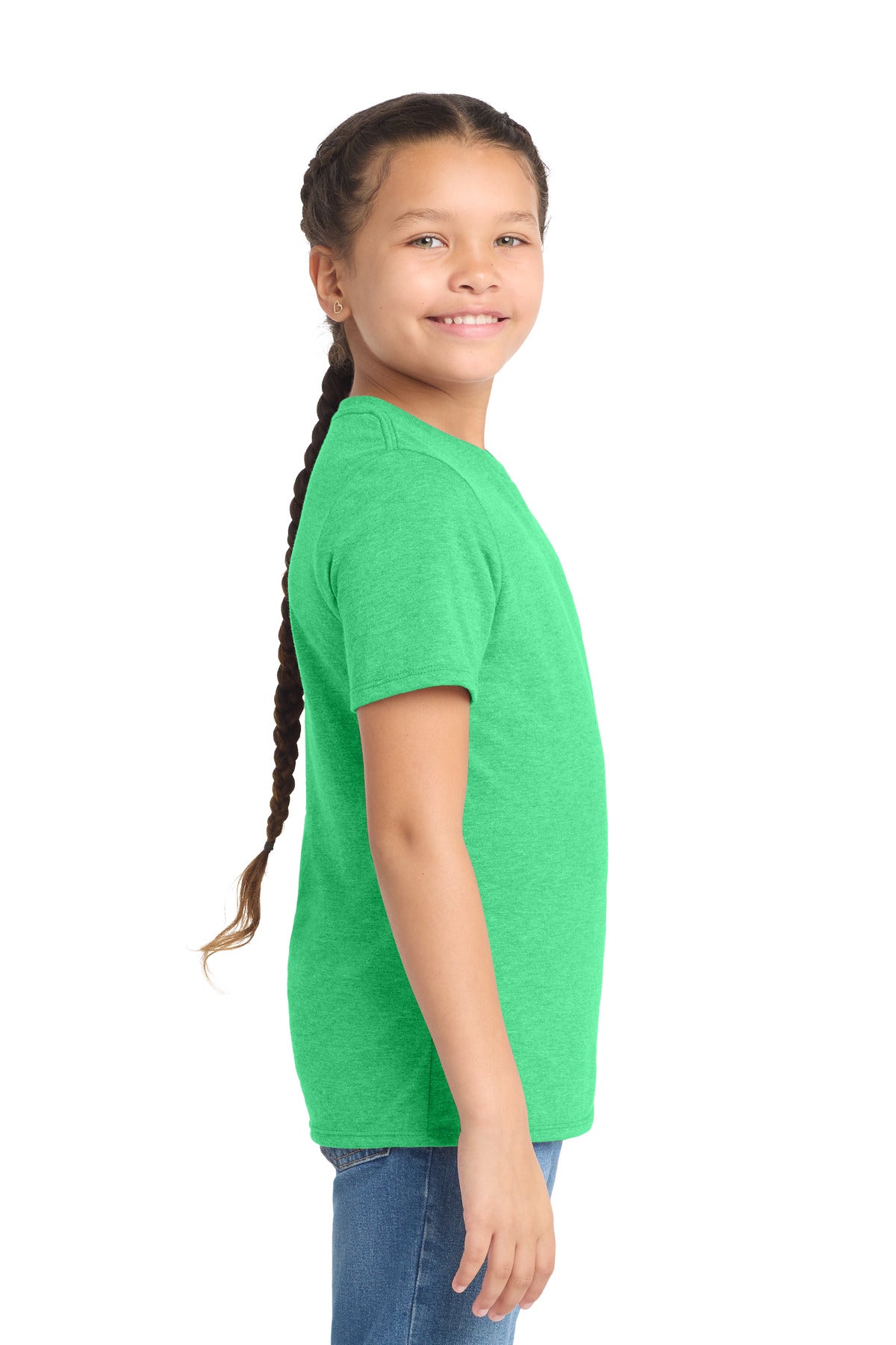 District Youth Perfect Tri Tee. DT130Y - Green Frost - side