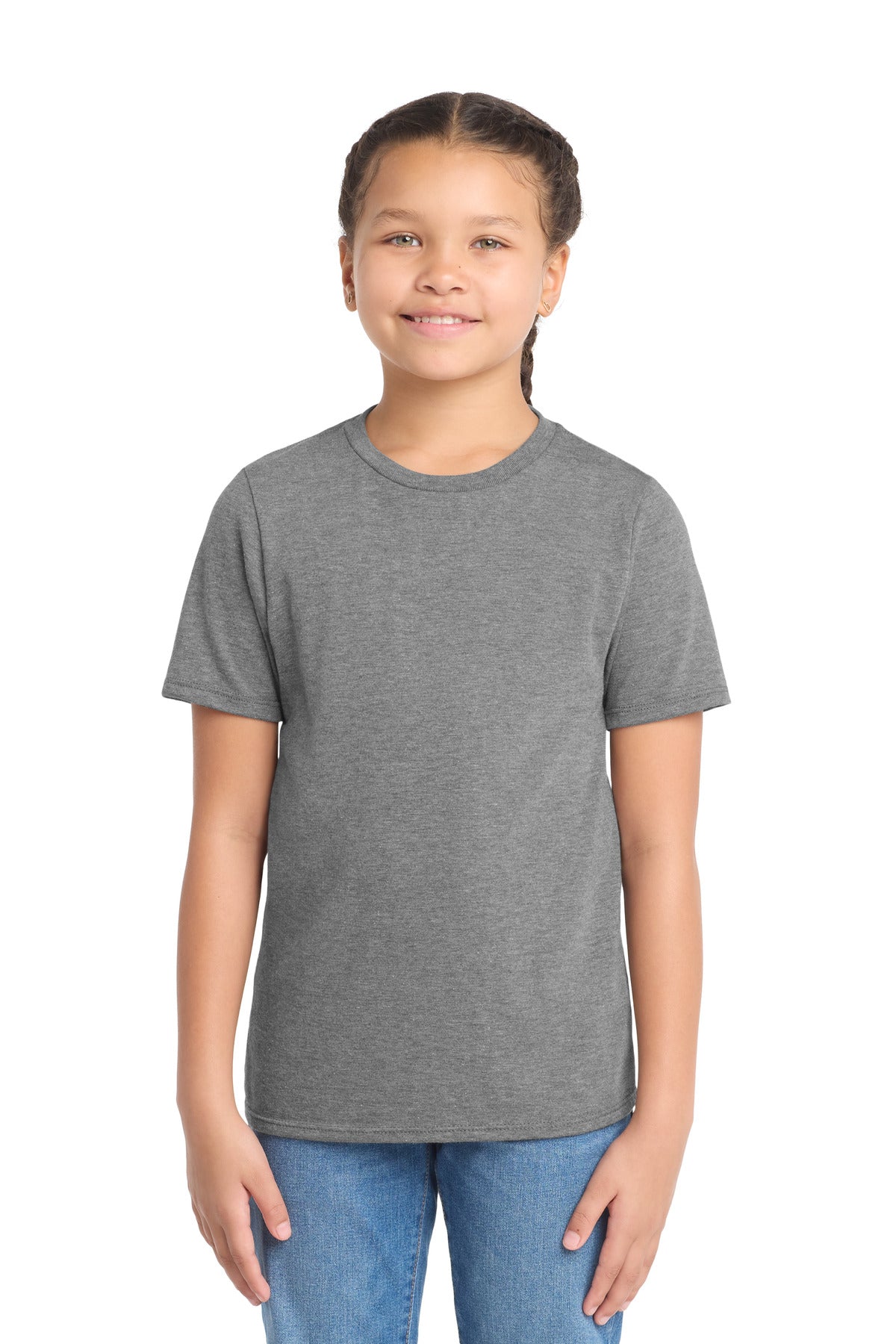 District Youth Perfect Tri Tee. DT130Y - Grey Frost - front