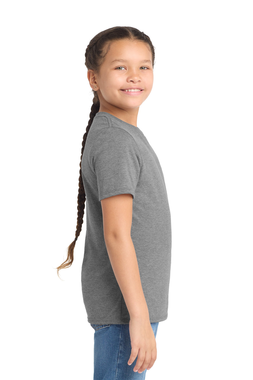 District Youth Perfect Tri Tee. DT130Y - Grey Frost - side