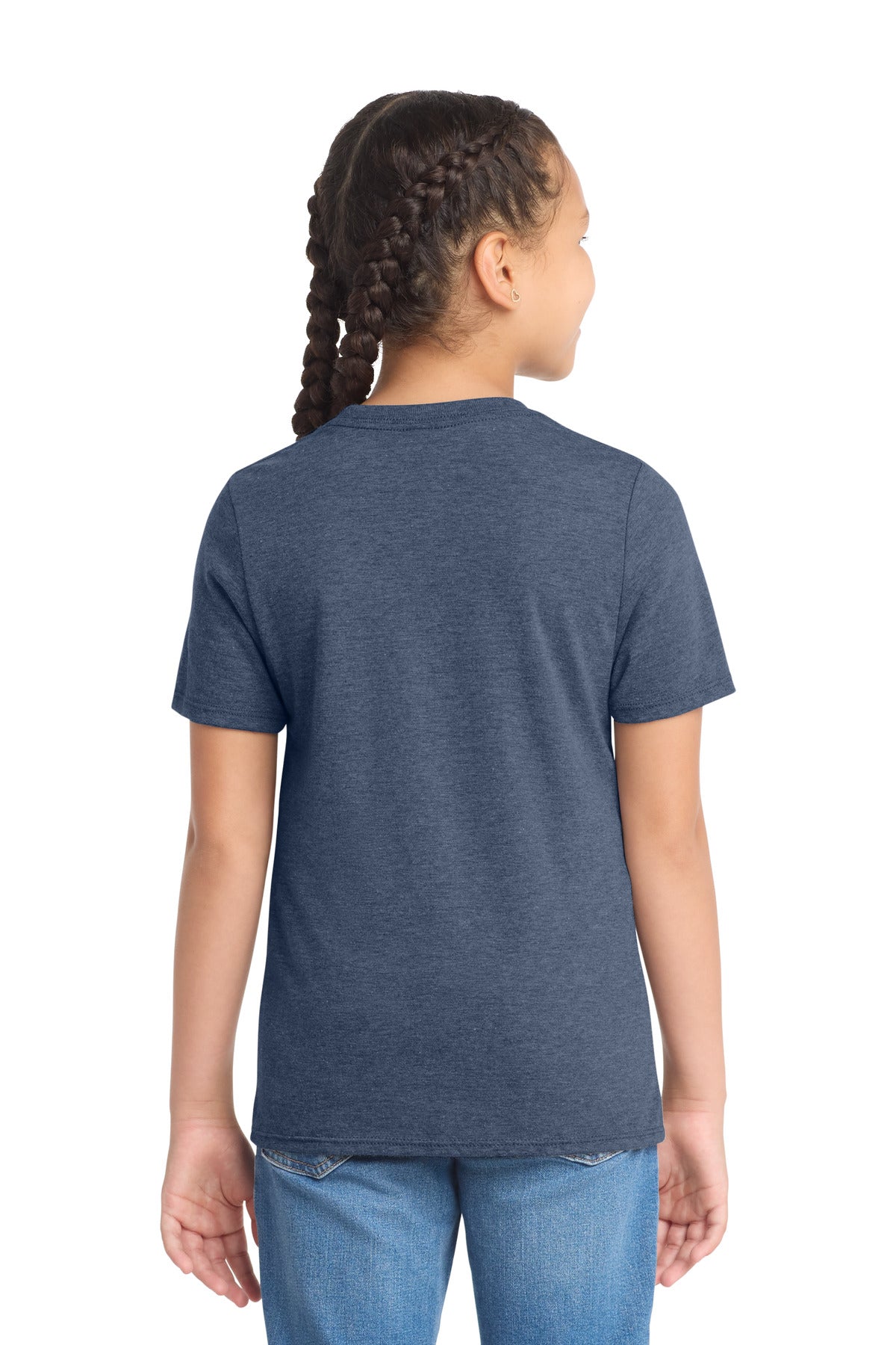 District Youth Perfect Tri Tee. DT130Y - Navy Frost - back