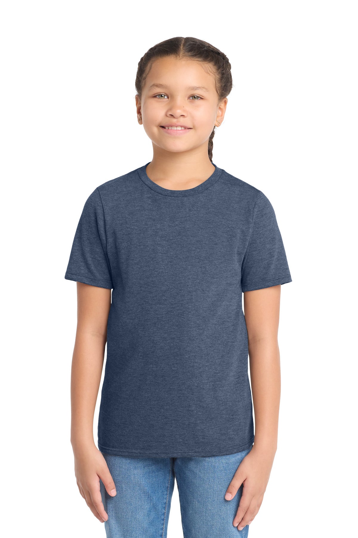 District Youth Perfect Tri Tee. DT130Y - Navy Frost - front
