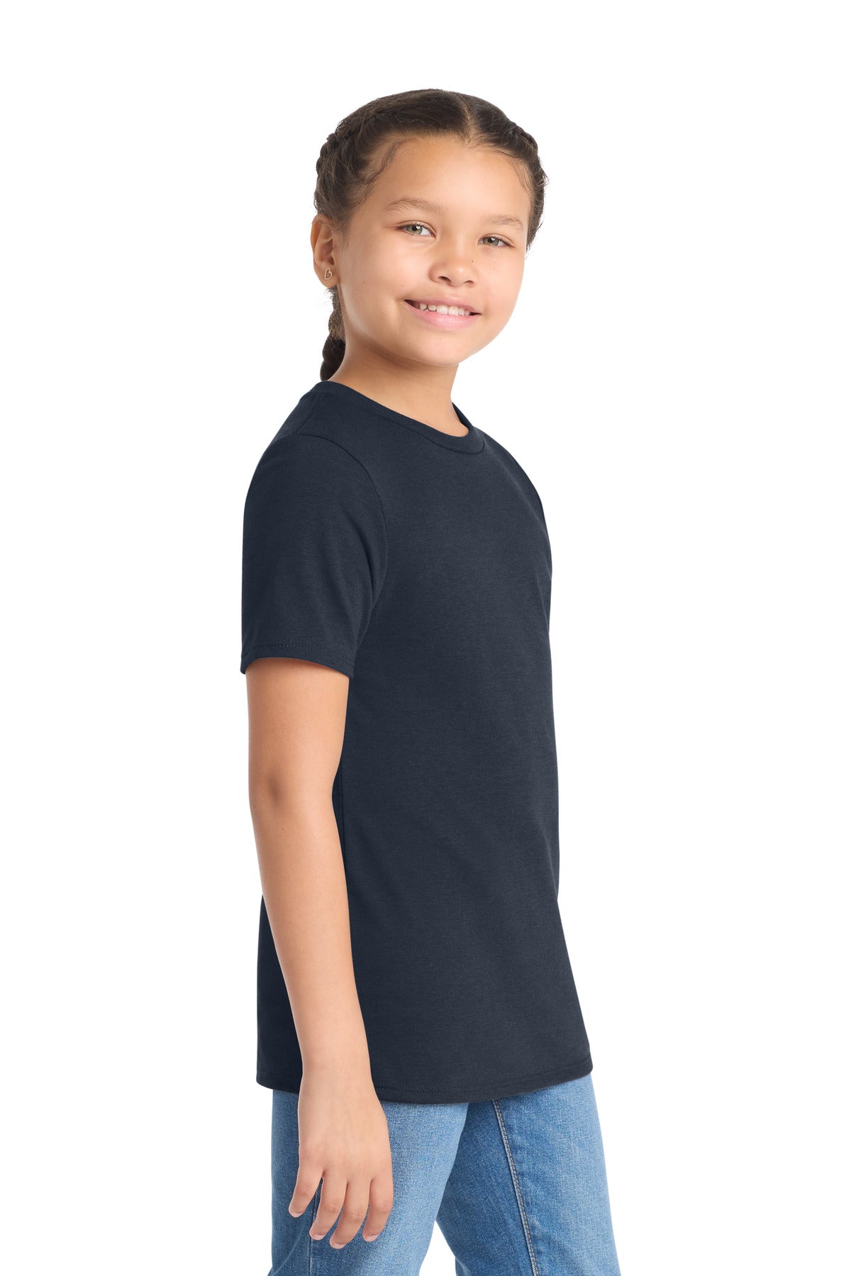 District Youth Perfect Tri Tee. DT130Y - New Navy - side