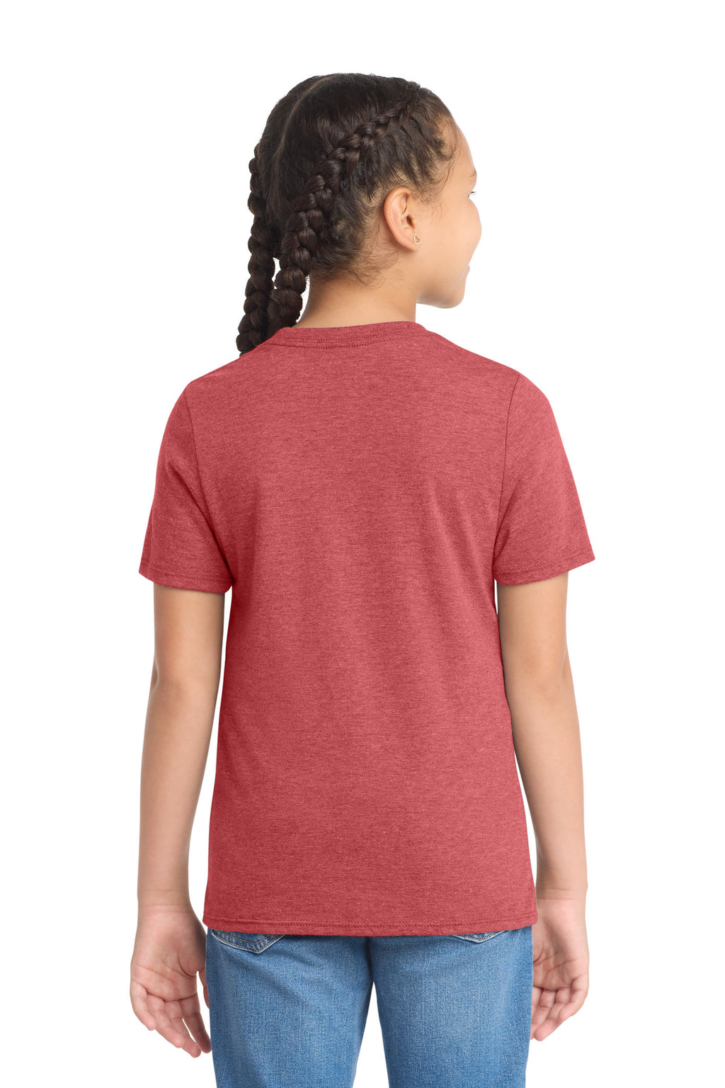 District Youth Perfect Tri Tee. DT130Y - Red Frost - back