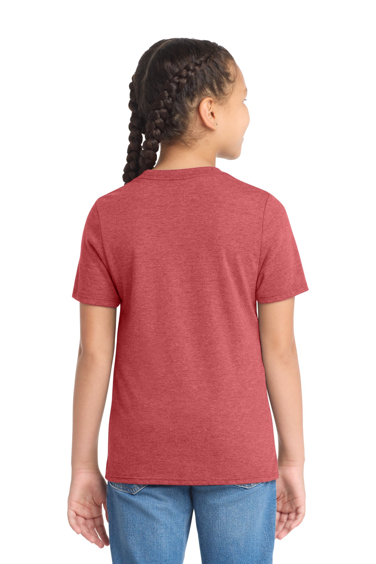District Youth Perfect Tri Tee. DT130Y - Red Frost - back
