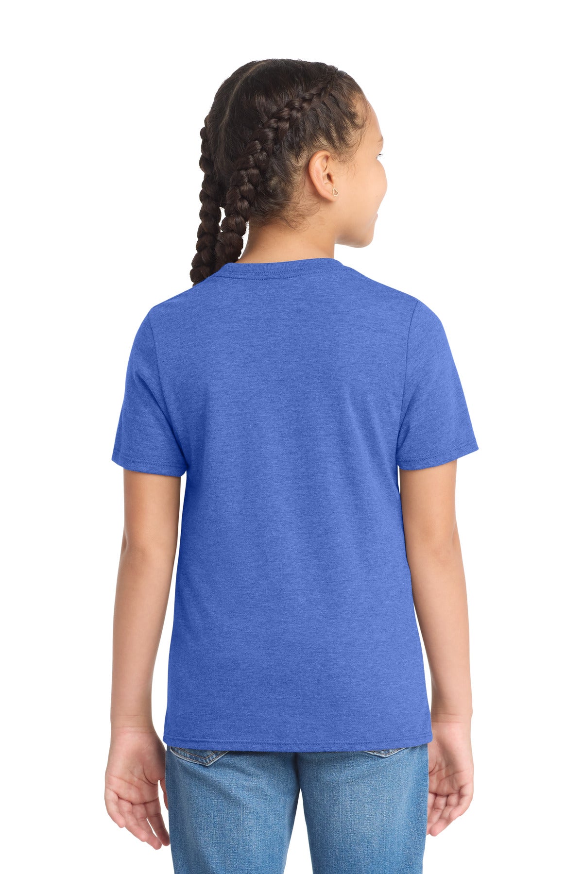 District Youth Perfect Tri Tee. DT130Y - Royal Frost - back