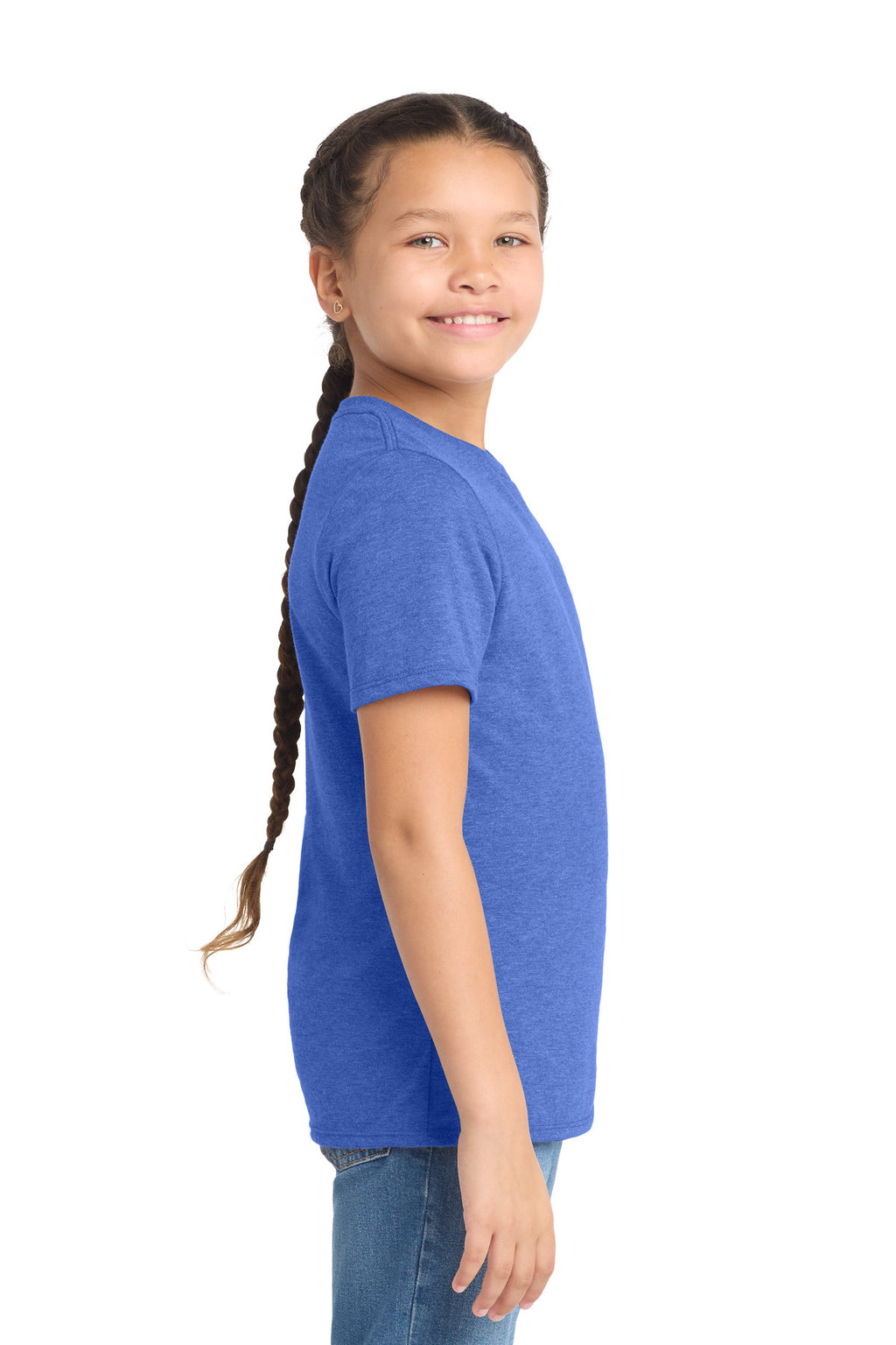 District Youth Perfect Tri Tee. DT130Y - Royal Frost - side