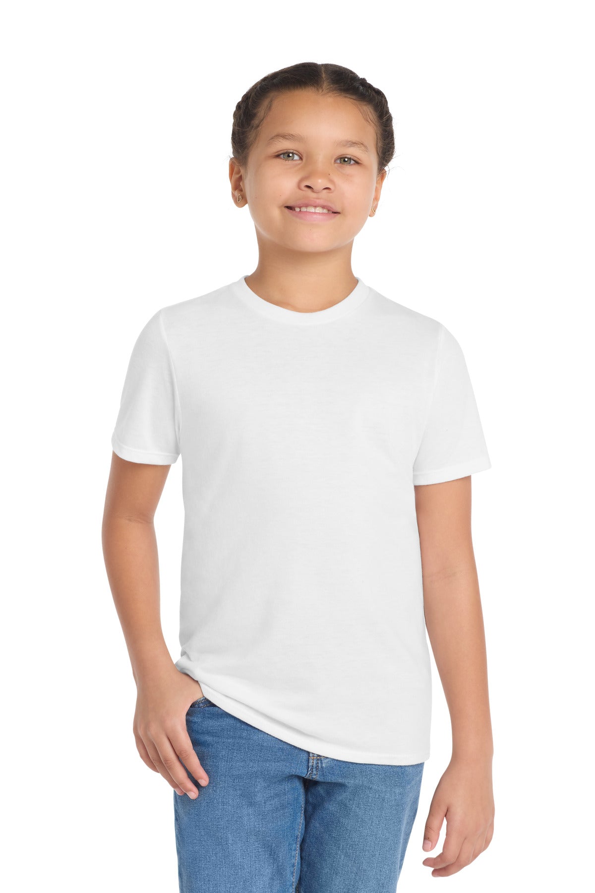 District Youth Perfect Tri Tee. DT130Y - White - front