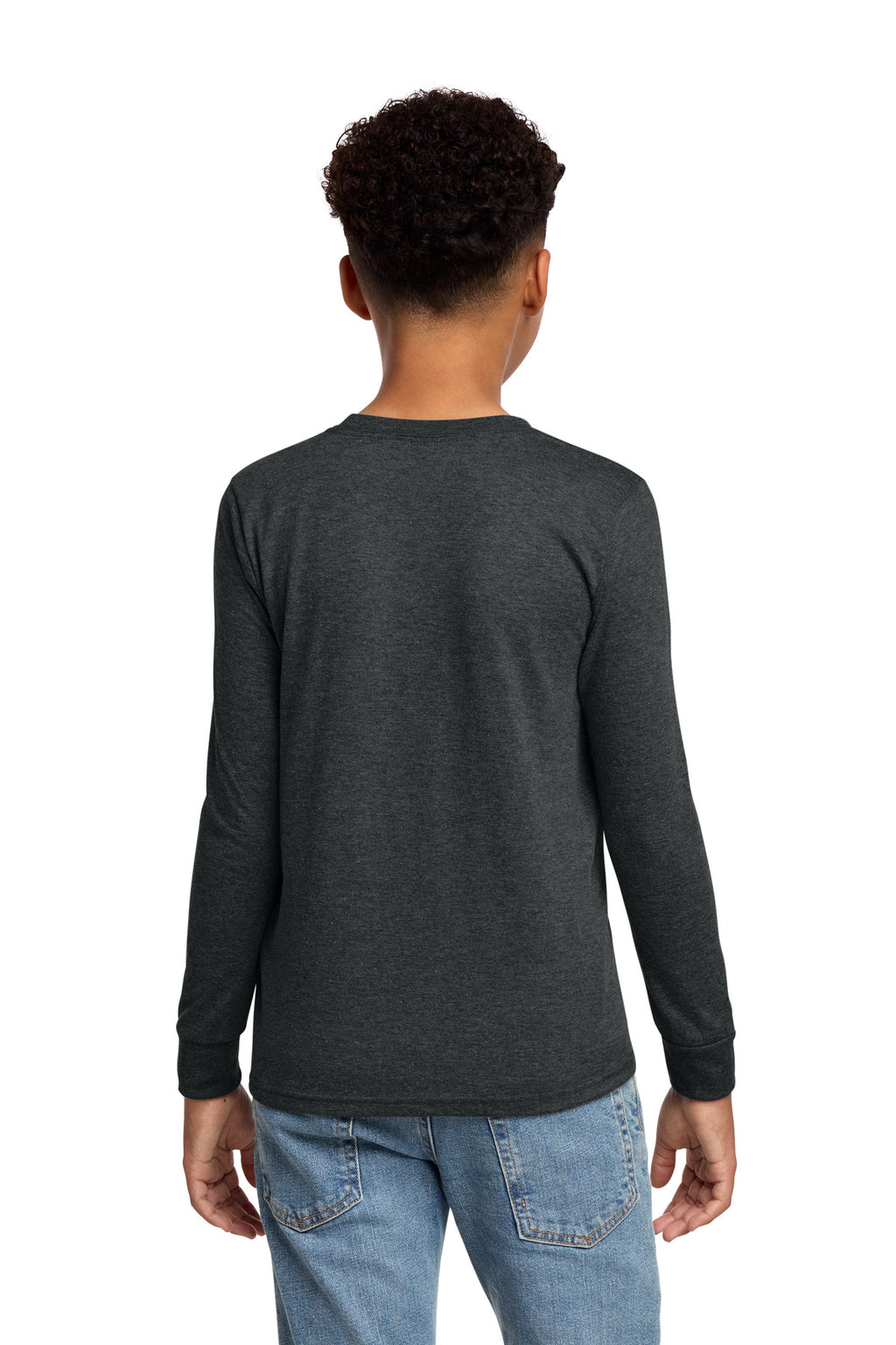 District Youth Perfect Tri Long Sleeve Tee DT132Y - Black Frost - back