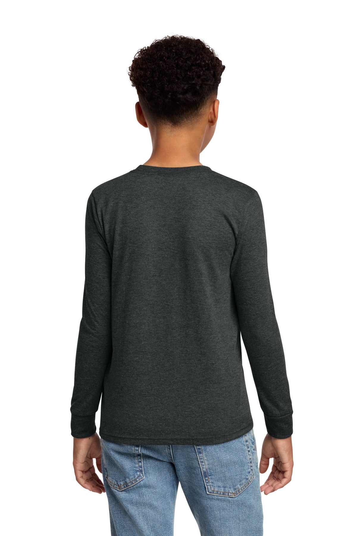 District Youth Perfect Tri Long Sleeve Tee DT132Y - Black Frost - back