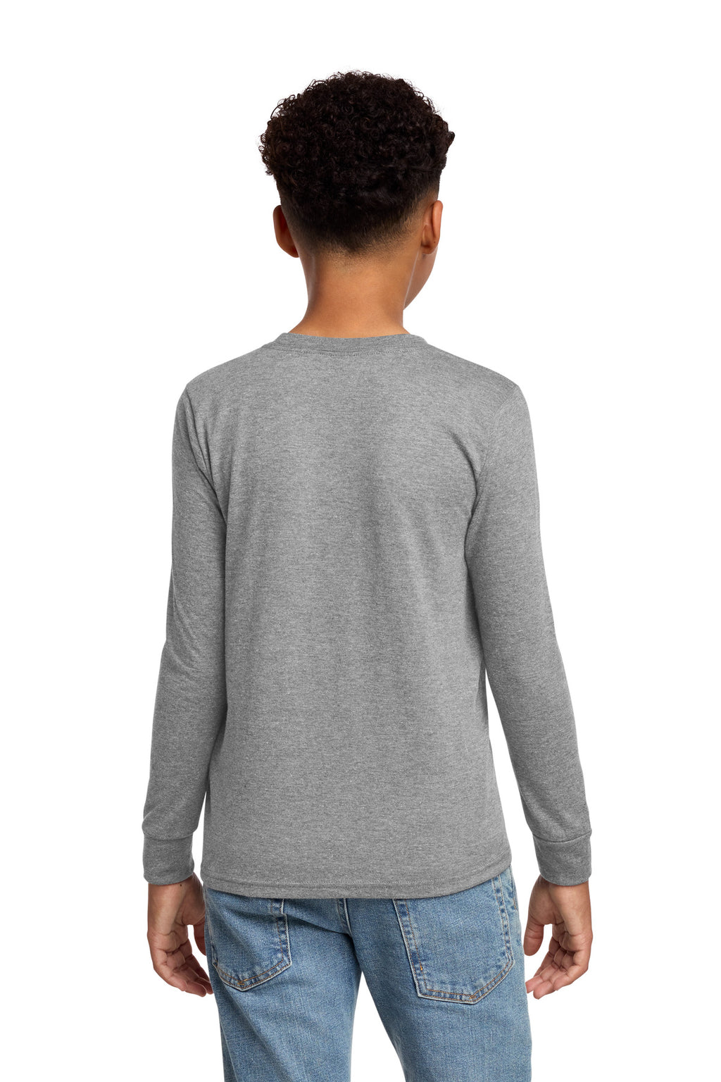 District Youth Perfect Tri Long Sleeve Tee DT132Y - Grey Frost - back