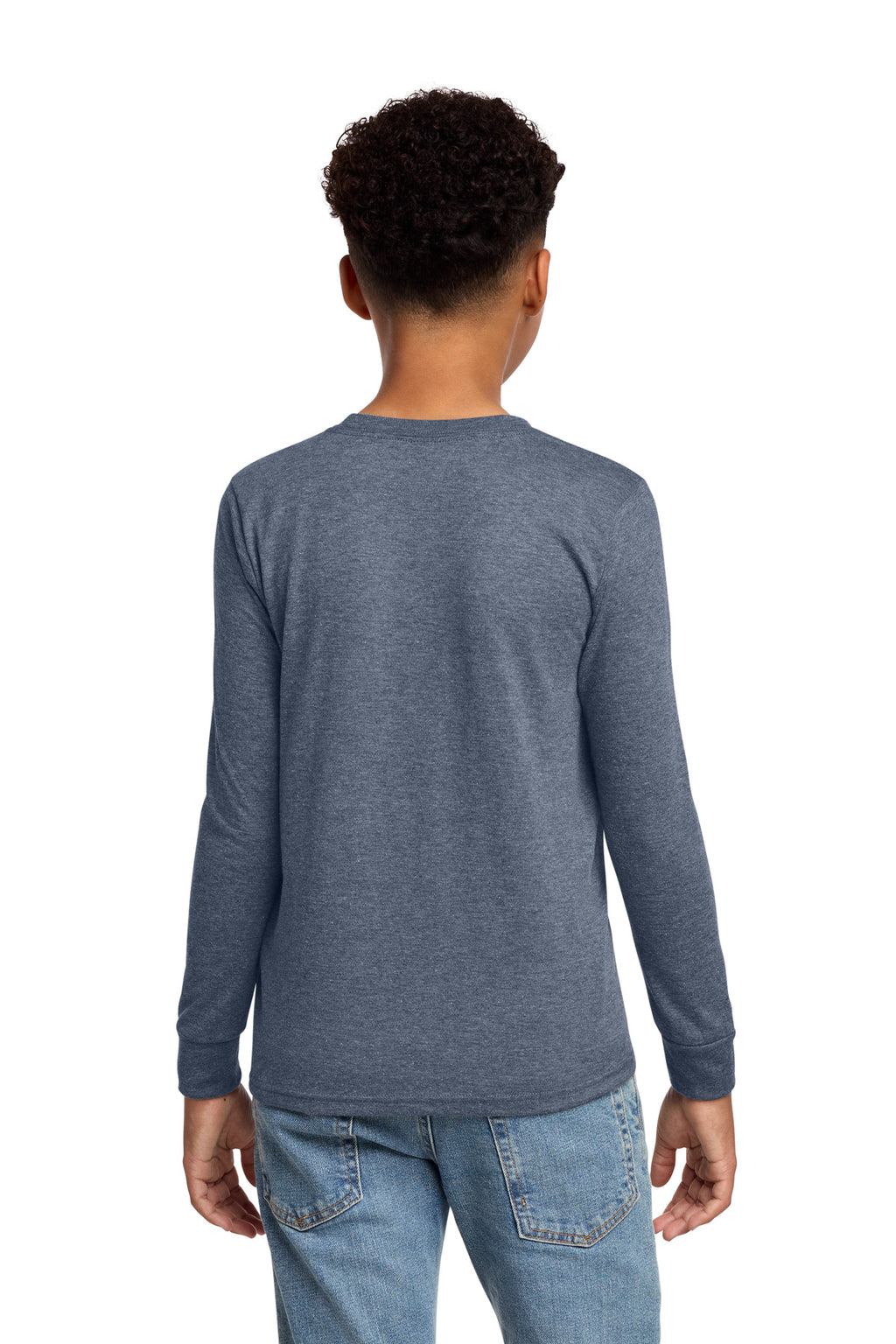 District Youth Perfect Tri Long Sleeve Tee DT132Y - Navy Frost - back