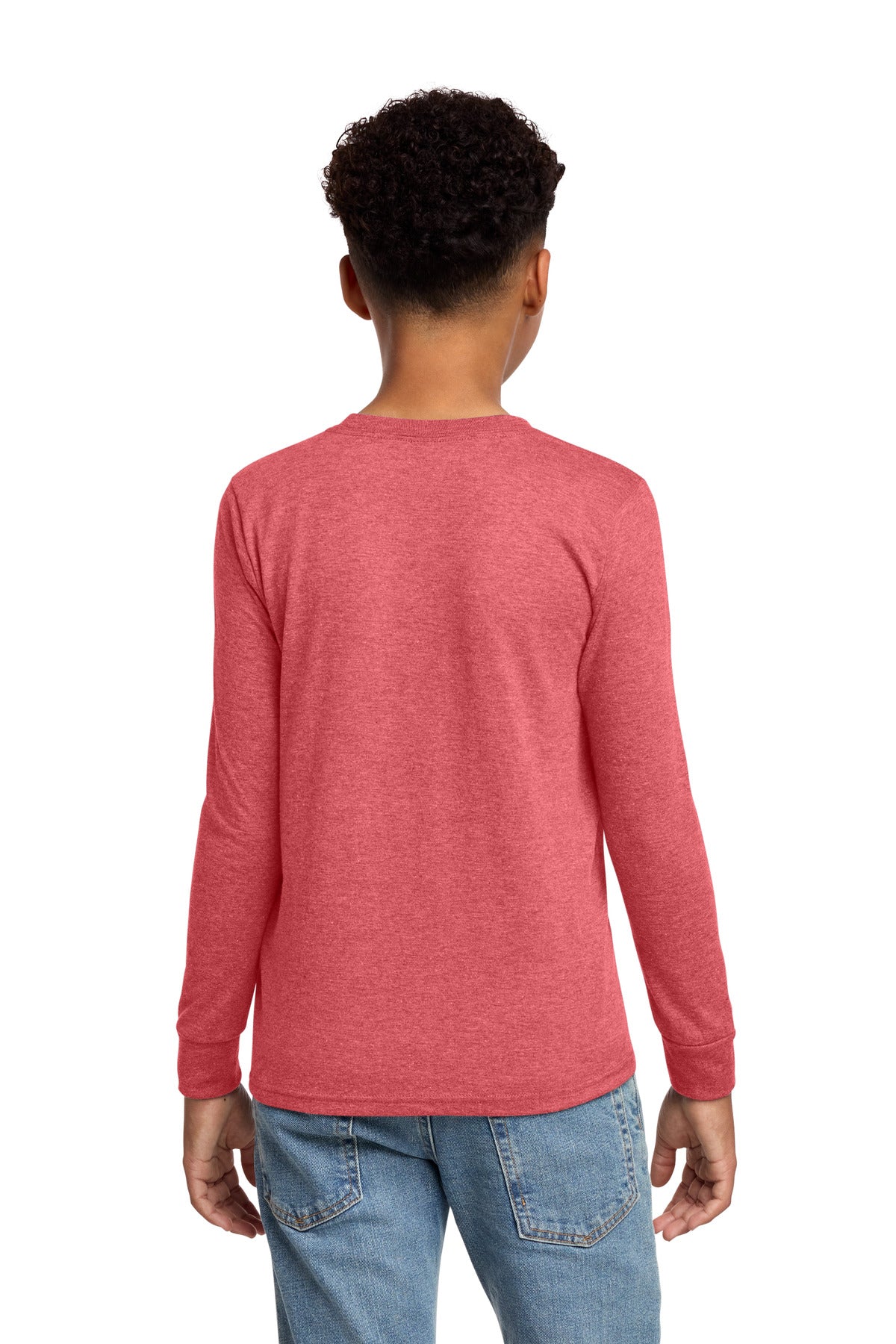 District Youth Perfect Tri Long Sleeve Tee DT132Y - Red Frost - back