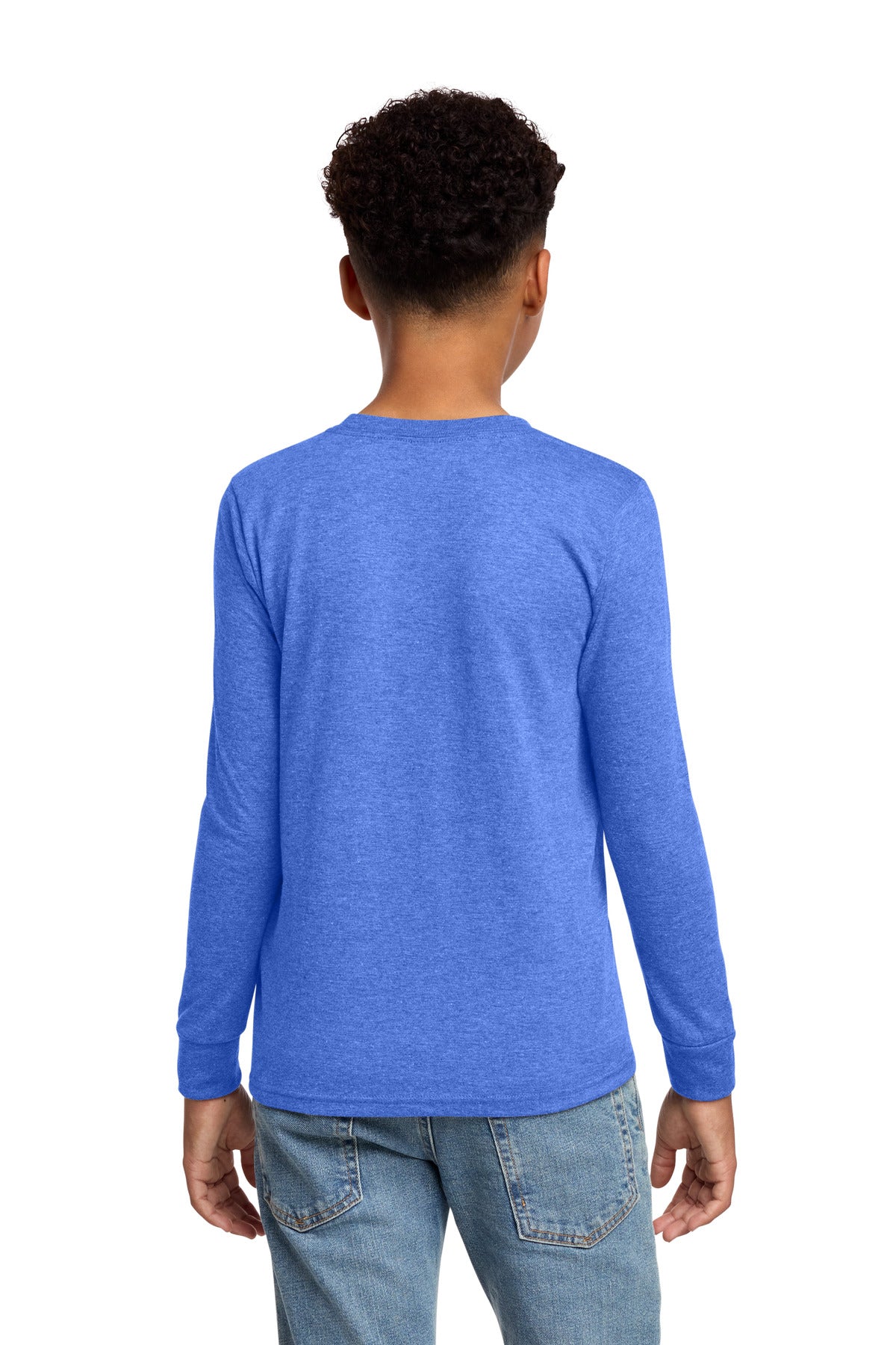 District Youth Perfect Tri Long Sleeve Tee DT132Y - Royal Frost - back