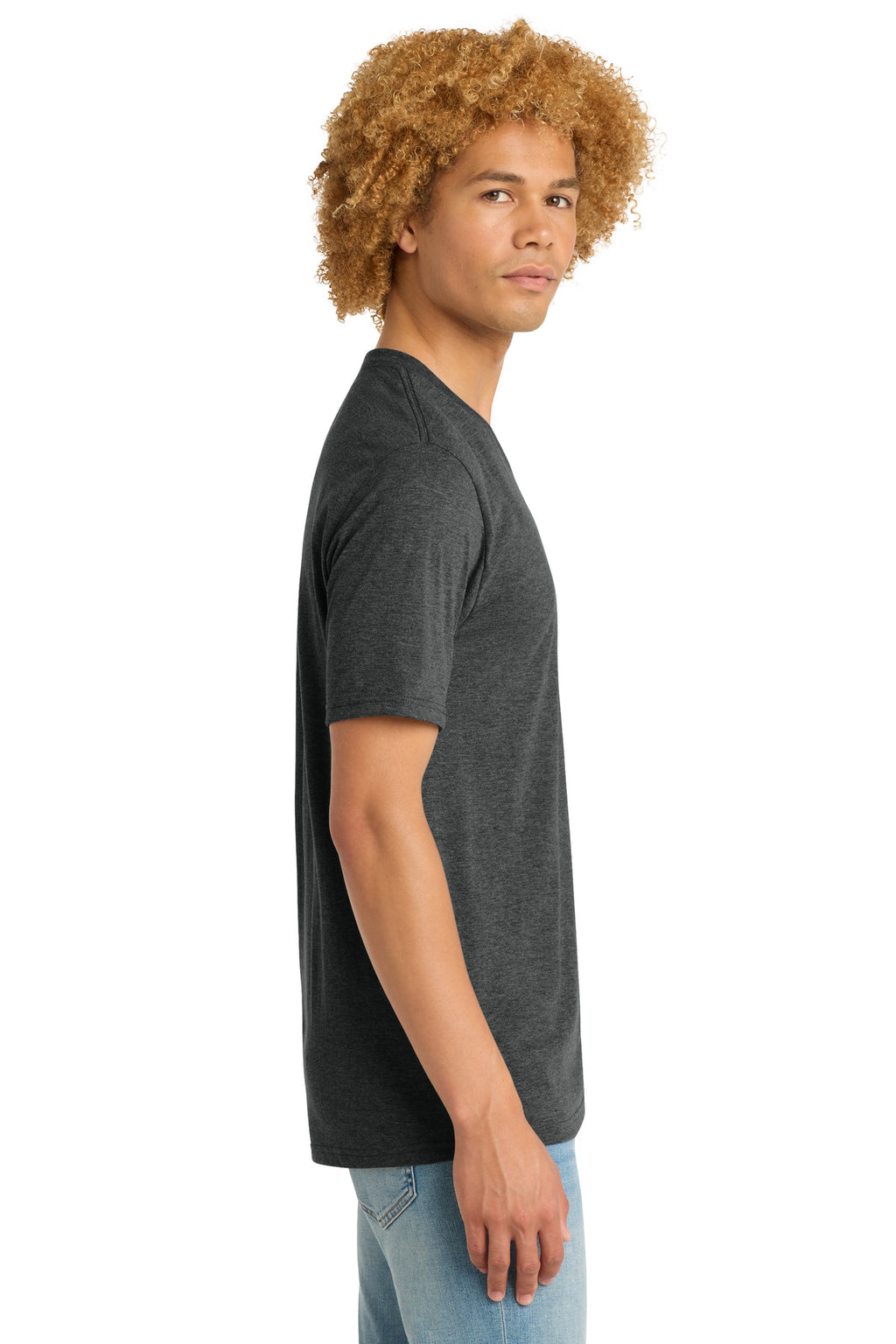 District Perfect Tri V-Neck Tee. DT1350 - Black Frost - side