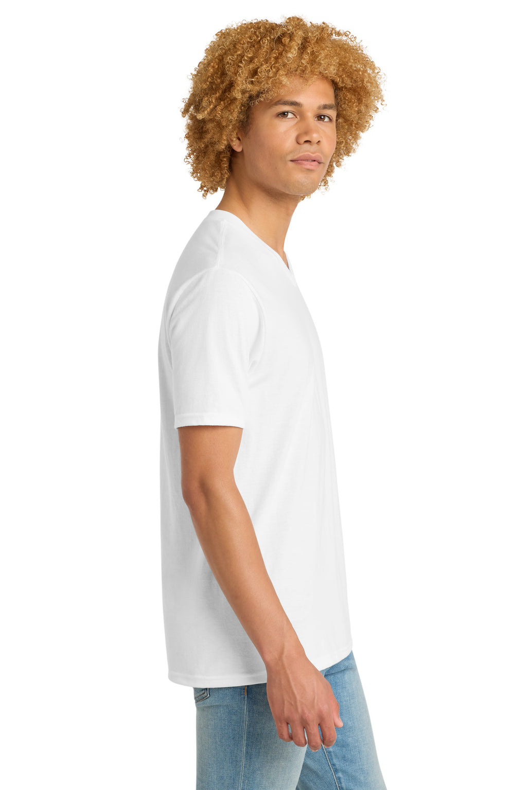 District Perfect Tri V-Neck Tee. DT1350 - White - side