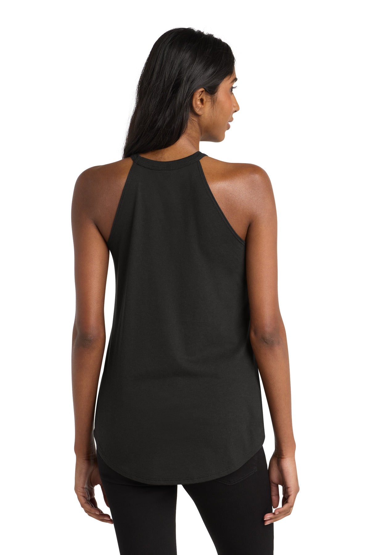 District Women's Perfect Tri Rocker Tank. DT137L - Black - back