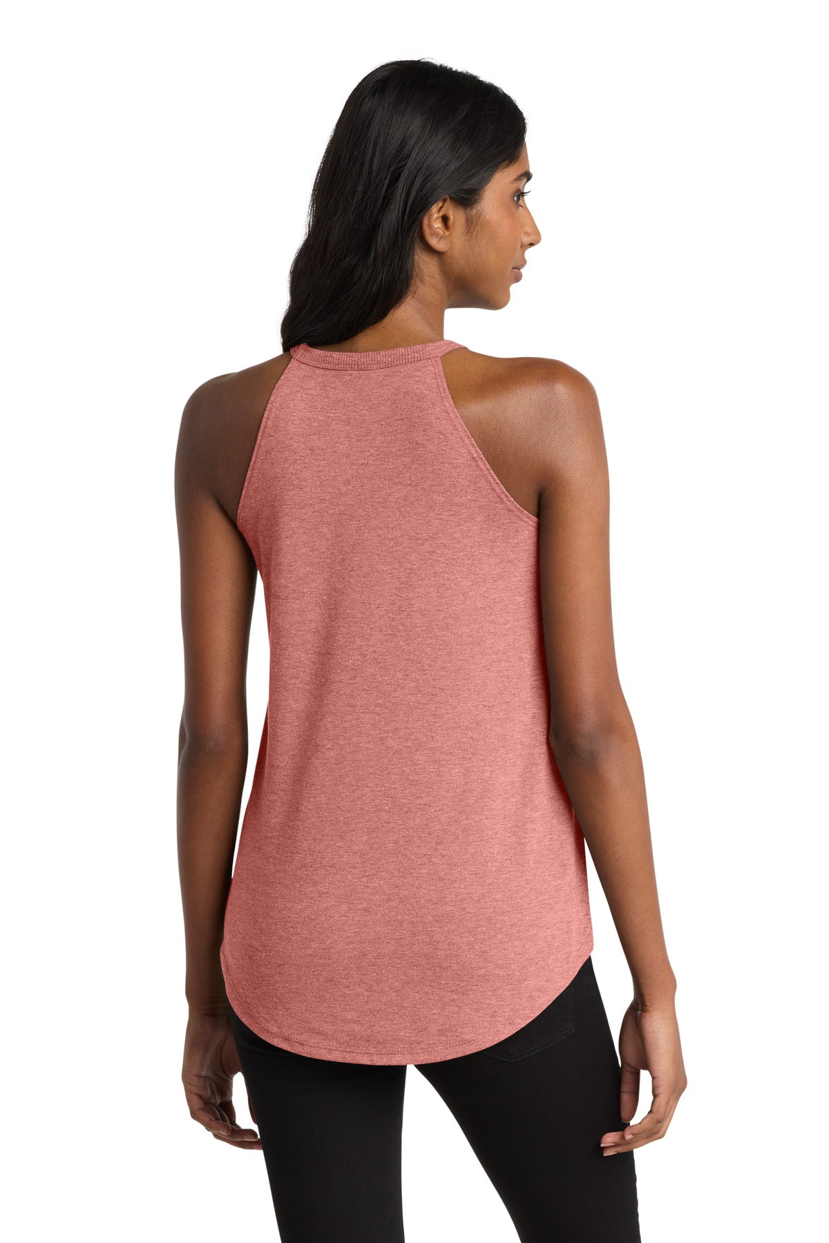 District Women's Perfect Tri Rocker Tank. DT137L - Blush Frost - back