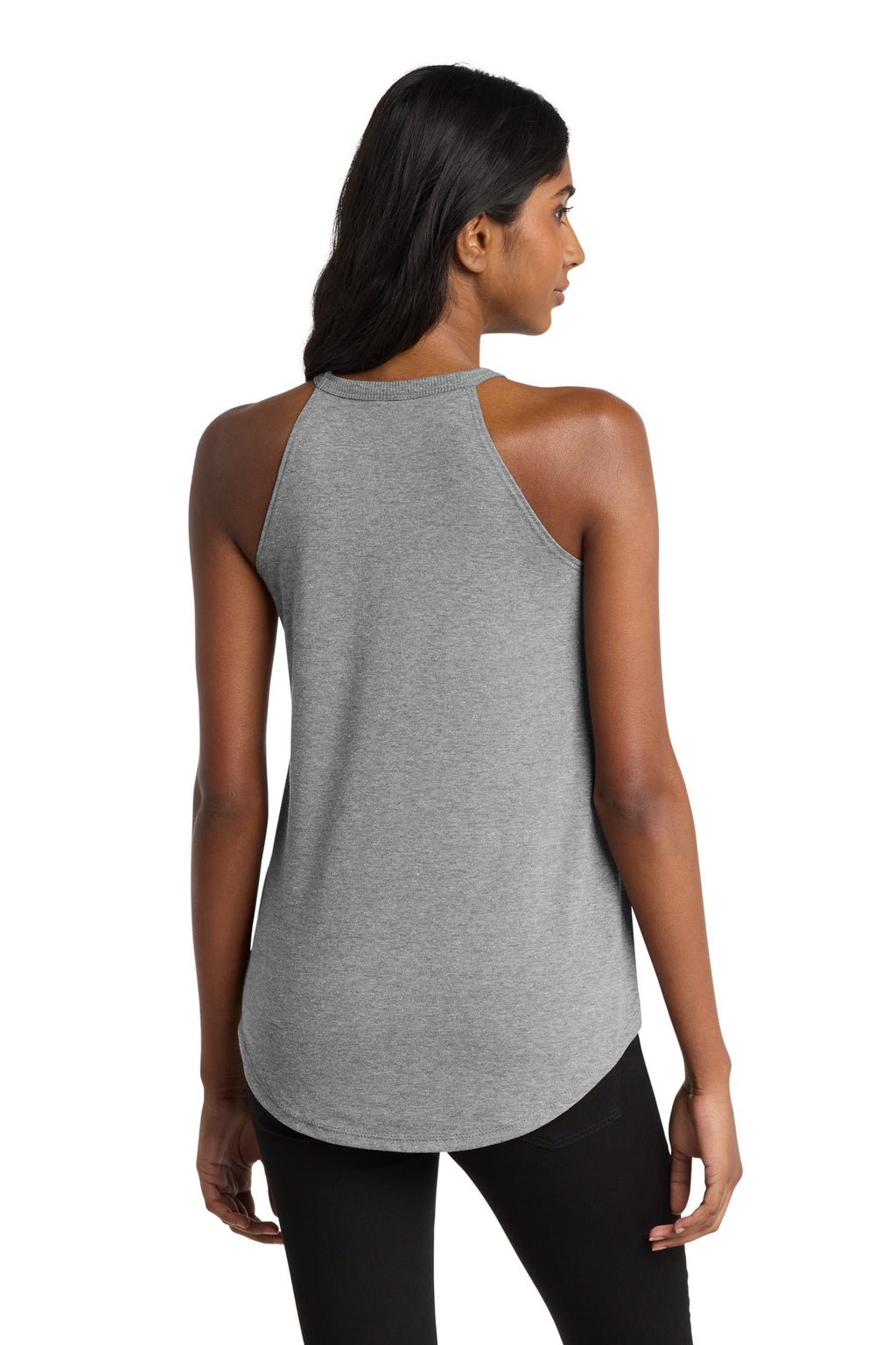 District Women's Perfect Tri Rocker Tank. DT137L - Grey Frost - back