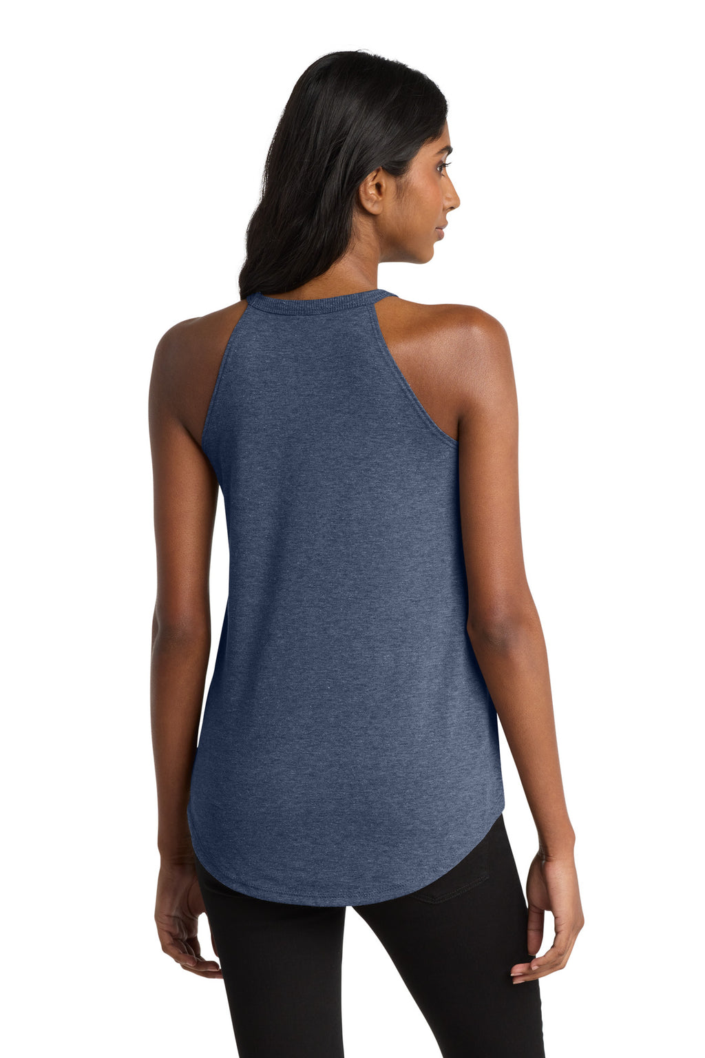 District Women's Perfect Tri Rocker Tank. DT137L - Navy Frost - back