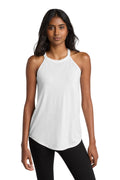 District Women's Perfect Tri Rocker Tank. DT137L - White - front