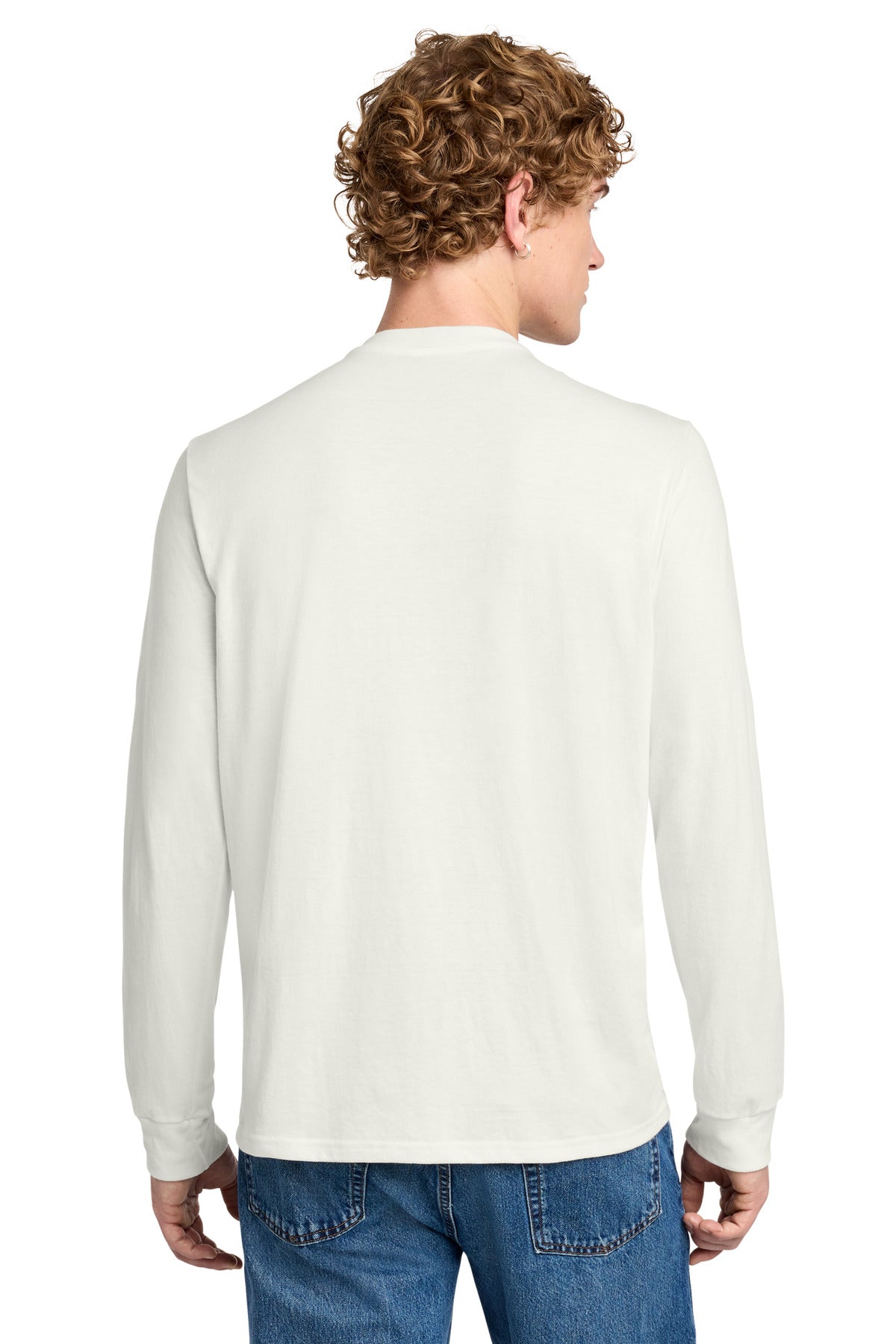 District Perfect Tri Long Sleeve Henley DT145 - Natural - back