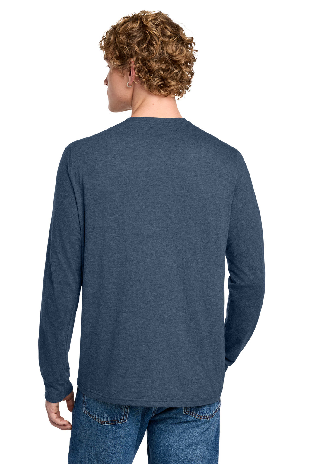 District Perfect Tri Long Sleeve Henley DT145 - Navy Frost - back