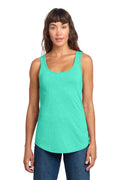 District Women's Perfect Tri Relaxed Tank DT151 - Aqua Heather - front
