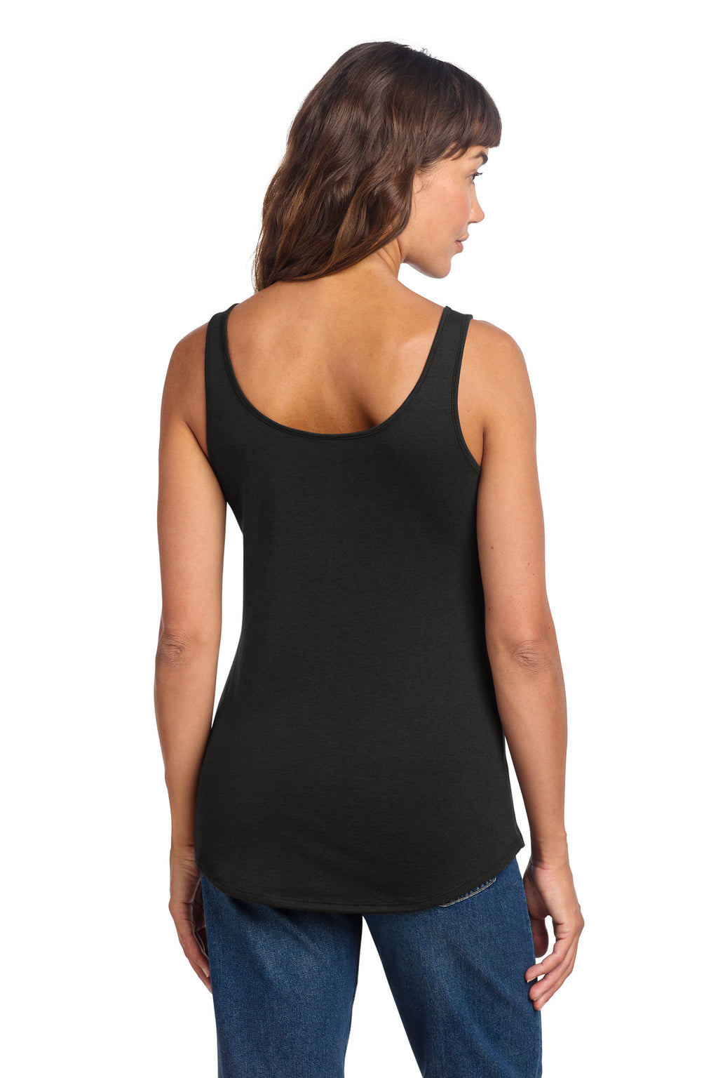 District Women's Perfect Tri Relaxed Tank DT151 - Black - back