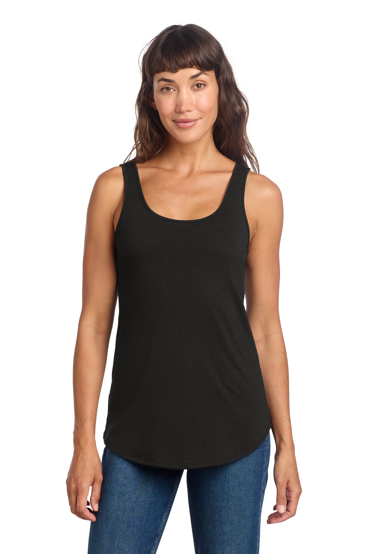 District Women's Perfect Tri Relaxed Tank DT151 - Black - front