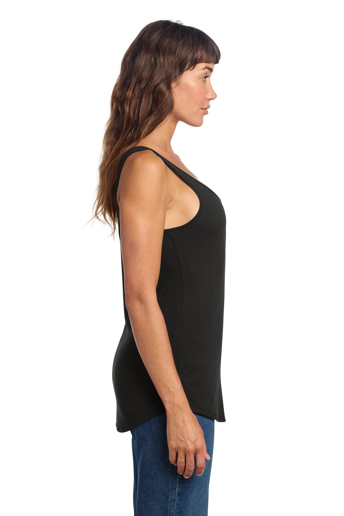 District Women's Perfect Tri Relaxed Tank DT151 - Black - side