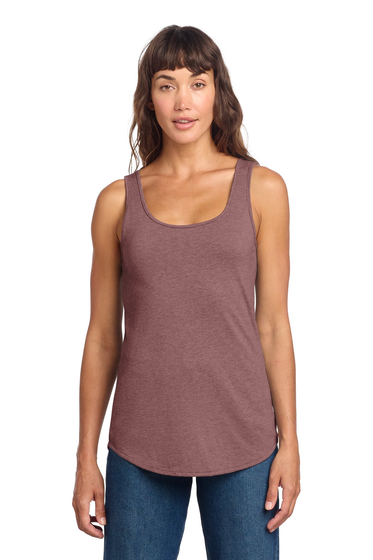 District Women's Perfect Tri Relaxed Tank DT151 - Blush Frost - front